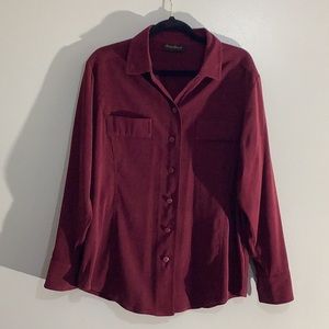Ashley Stewart Burgundy Shirt